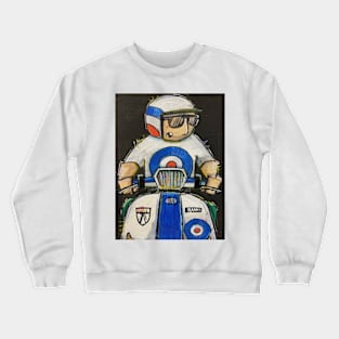 Retro Scooter, Classic Scooter, Scooterist, Scootering, Scooter Rider, Mod Art Crewneck Sweatshirt